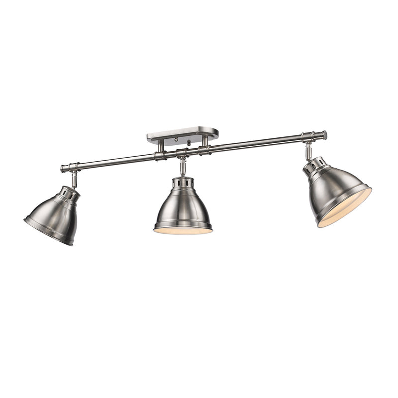 Golden 3602-3SF PW-PW Three Light Semi-Flush Mount, Pewter