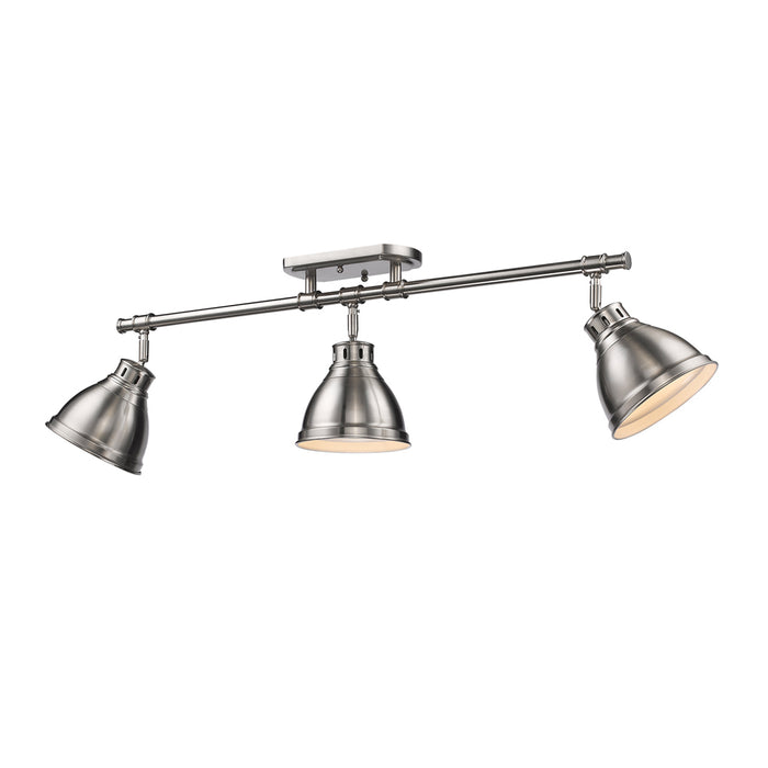 Golden 3602-3SF PW-PW Three Light Semi-Flush Mount, Pewter