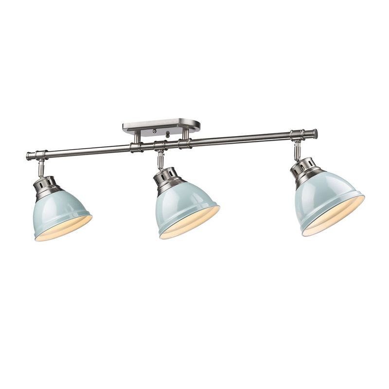 Golden 3602-3SF PW-SF Three Light Semi-Flush Mount, Pewter