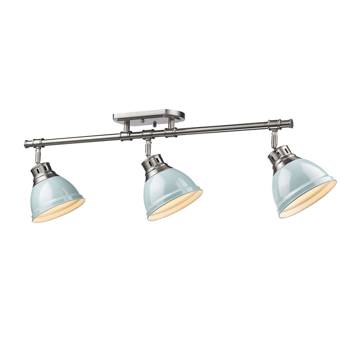Golden 3602-3SF PW-SF Three Light Semi-Flush Mount, Pewter