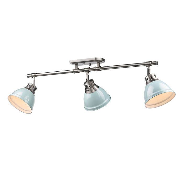 Golden 3602-3SF PW-SF Three Light Semi-Flush Mount, Pewter