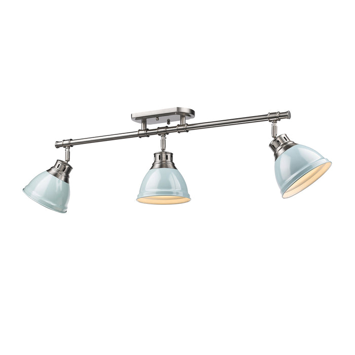 Golden 3602-3SF PW-SF Three Light Semi-Flush Mount, Pewter