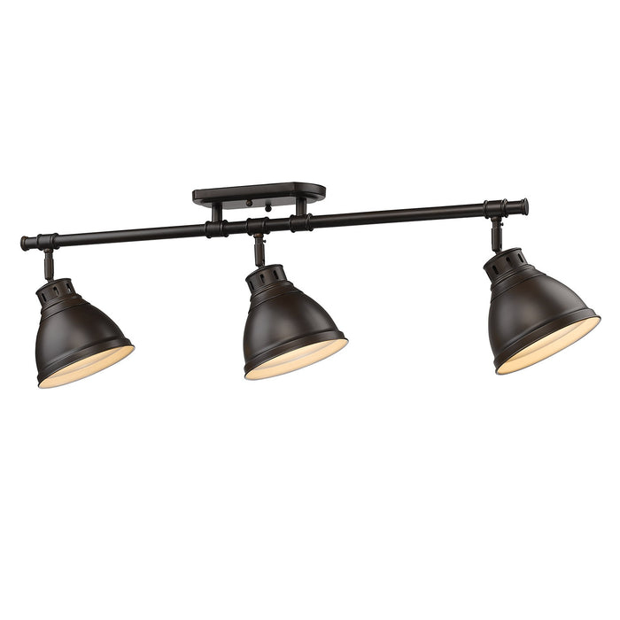 Golden 3602-3SF RBZ-RBZ Three Light Semi-Flush Mount, Rubbed Bronze