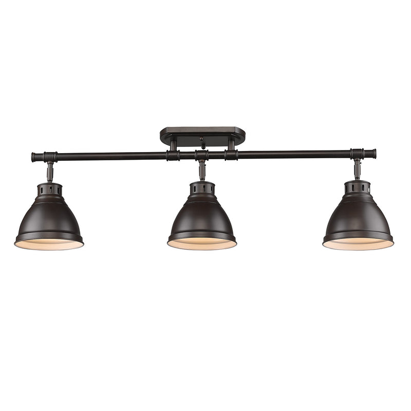 Golden 3602-3SF RBZ-RBZ Three Light Semi-Flush Mount, Rubbed Bronze