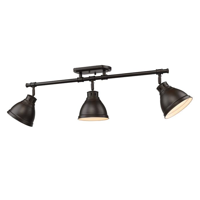 Golden 3602-3SF RBZ-RBZ Three Light Semi-Flush Mount, Rubbed Bronze