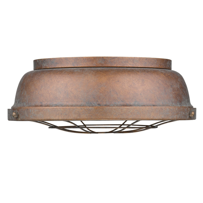 Golden 7312-FM CP Two Light Flush Mount, Copper Patina