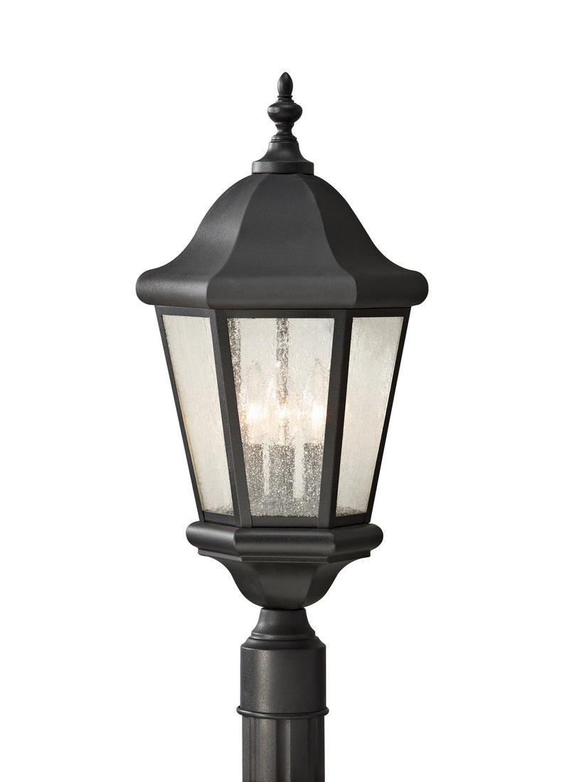 Generation Lighting OL5907BK Three Light Outdoor Post Lantern, Black