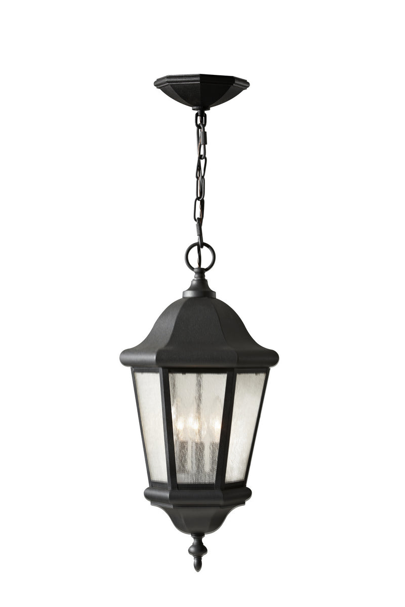 Generation Lighting OL5911BK Three Light Outdoor Pendant, Black
