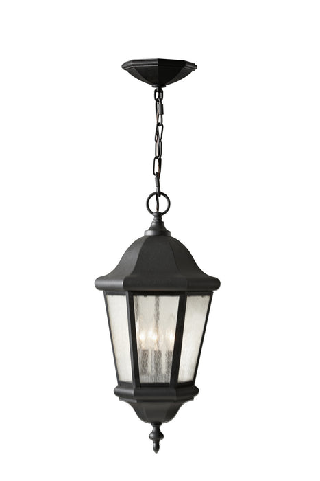Generation Lighting OL5911BK Three Light Outdoor Pendant, Black