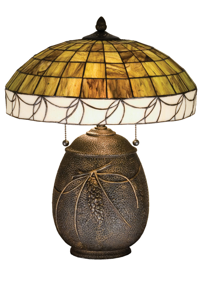 Meyda Tiffany 82614 Two Light Table Lamp, Antique Copper