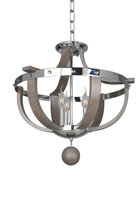 Kalco 300440CH Three Light Semi Flush Mount, Chrome