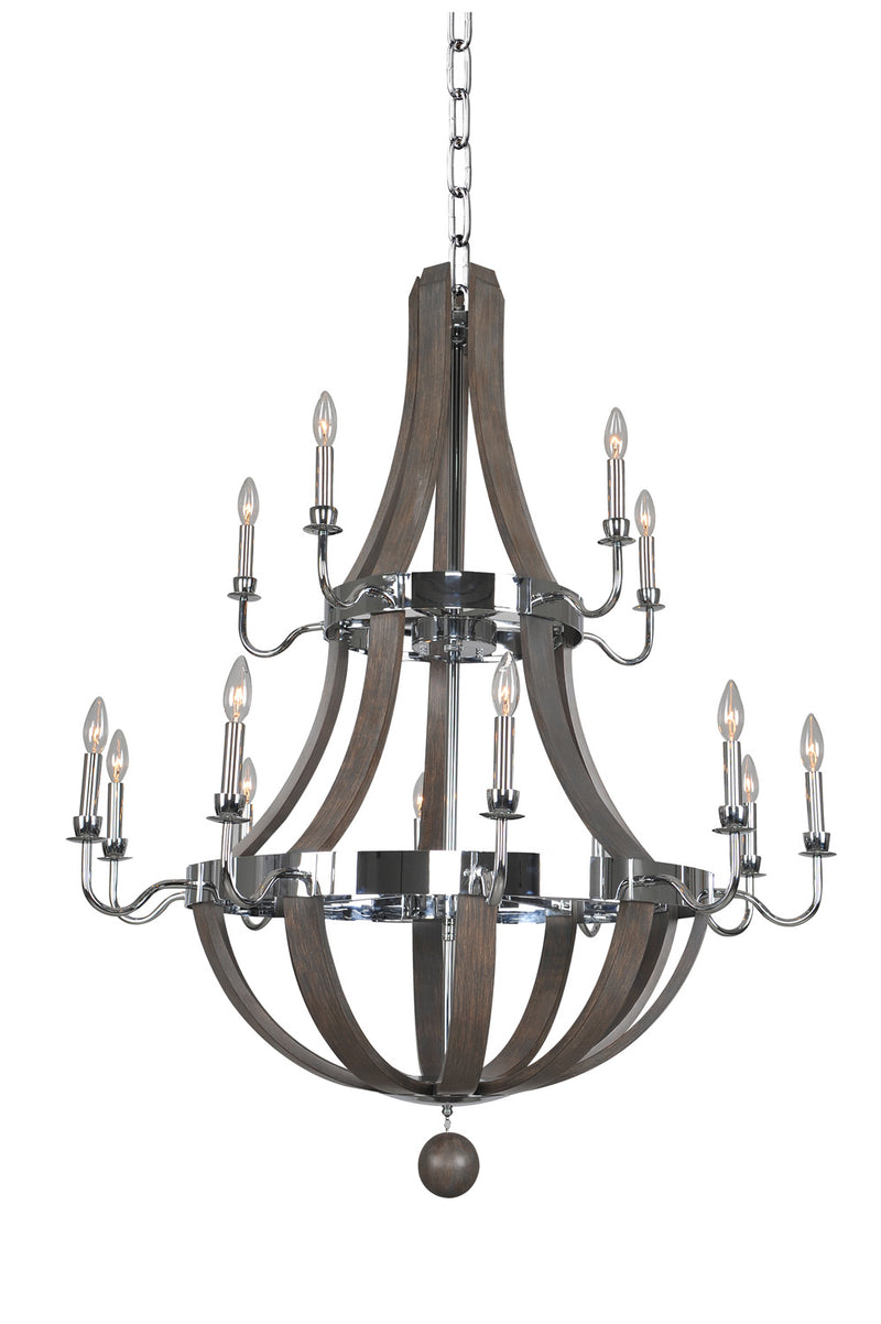 Kalco 300485CH 15 Light Chandelier, Chrome