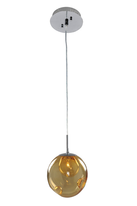 Kalco 309510CH/AMBER One Light Mini Pendant, Chrome