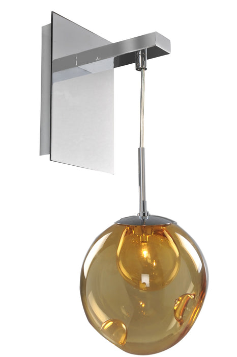 Kalco 309520CH/AMBER One Light Wall Bracket, Chrome
