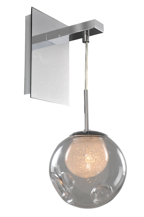 Kalco 309520CH/CLEAR One Light Wall Bracket, Chrome