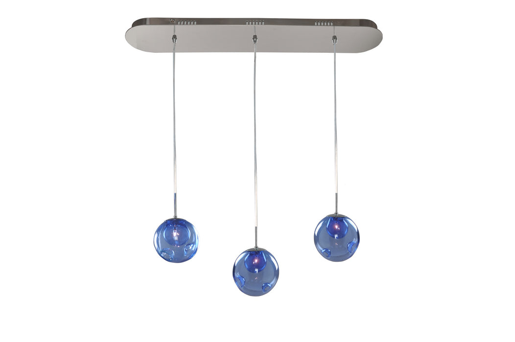 Kalco 309542CH/SAPPH Three Light Island Pendant, Chrome