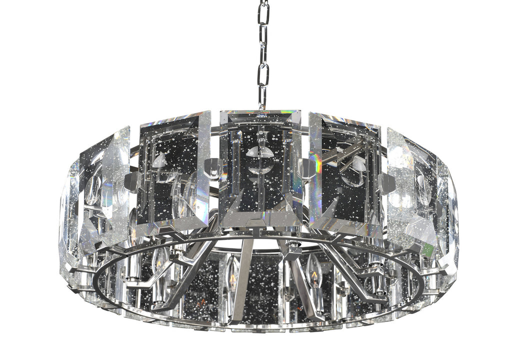 Kalco 390452SL Eight Light Pendant, Stainless Steel