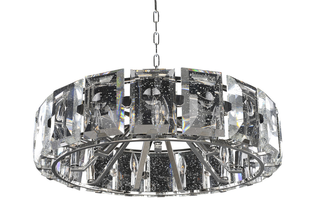 Kalco 390454SL Nine Light Pendant, Stainless Steel