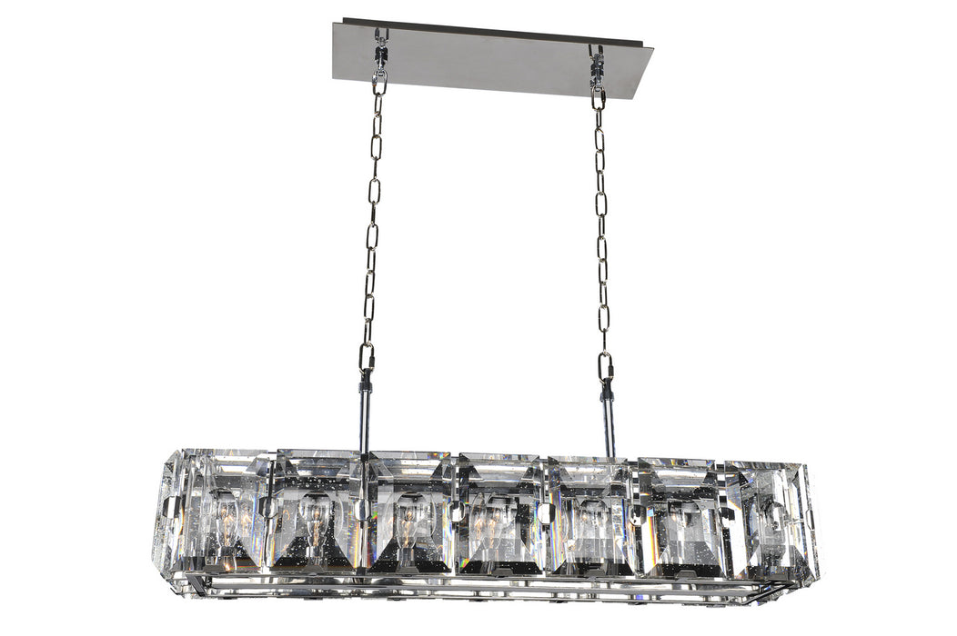 Kalco 390465SL Seven Light Island Pendant, Stainless Steel