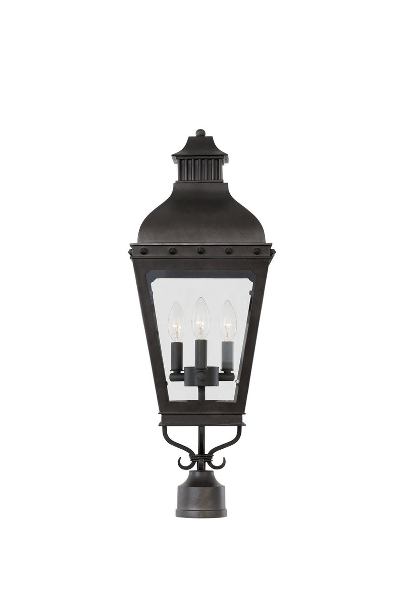 Kalco 403300AI Three Light Post - Pier Mount, Aged Iron