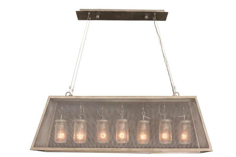 Kalco 500060CI Seven Light Island Pendant, Country Iron