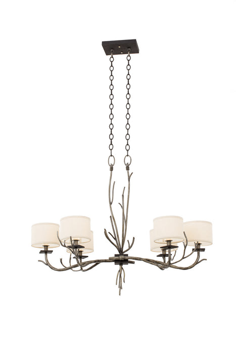 Kalco 501050BJT Six Light Chandelier, Bronze Jewel Tone