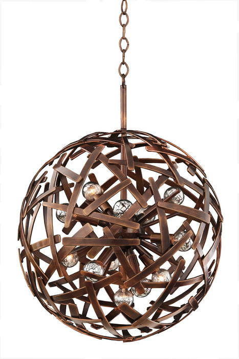Kalco 501553CP 12 Light Pendant, Copper Patina