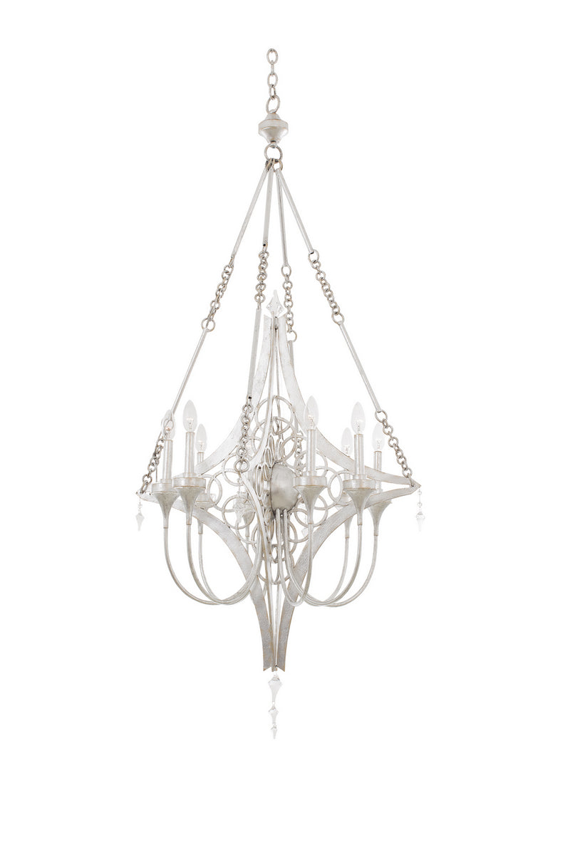 Kalco 501772GSL Eight Light Chandelier, Gold Silver Leaf