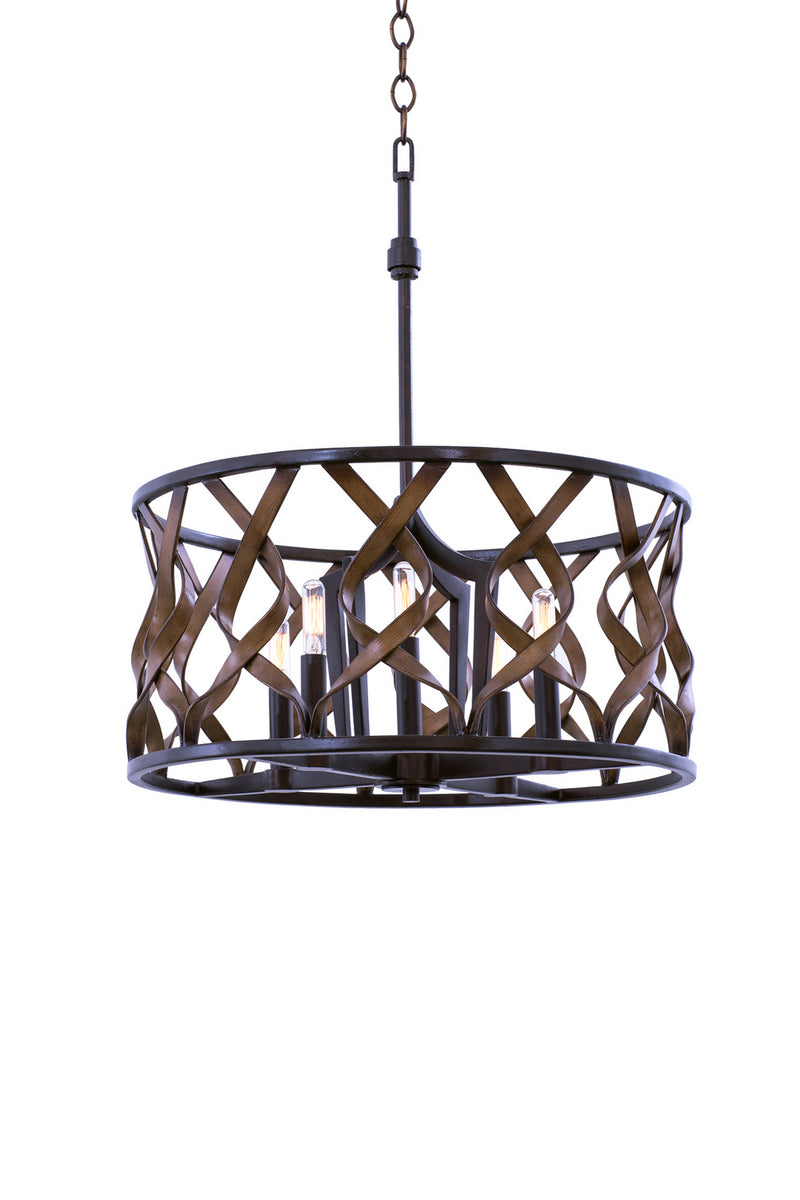 Kalco 501851MC Five Light Pendant, Milk Chocolate
