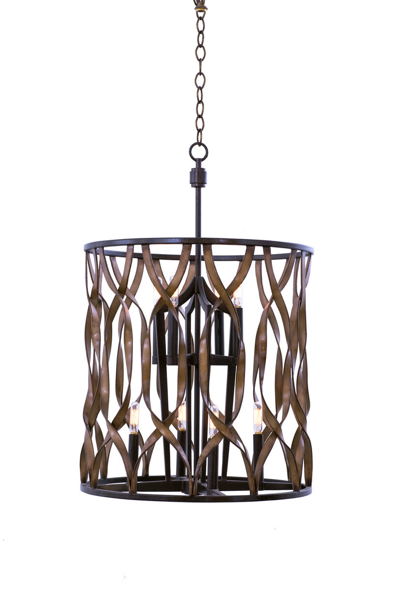 Kalco 501852MC Eight Light Foyer Pendant, Milk Chocolate