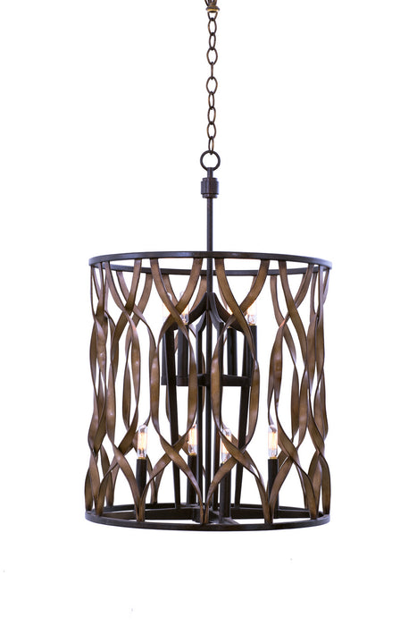 Kalco 501852MC Eight Light Foyer Pendant, Milk Chocolate