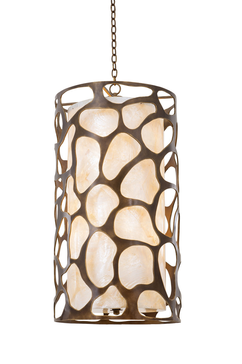 Kalco 501952CP Six Light Foyer Pendant, Copper Patina