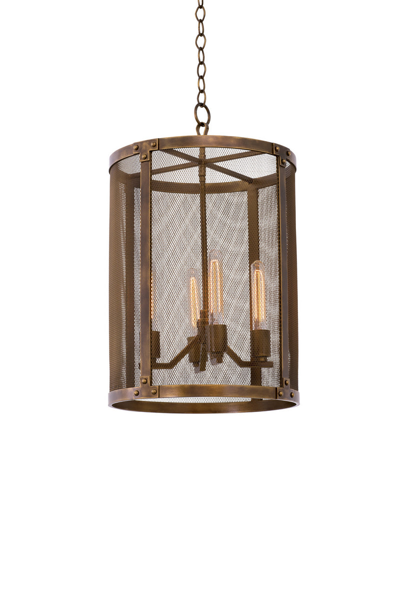 Kalco 502153CP Four Light Foyer Pendant, Copper Patina