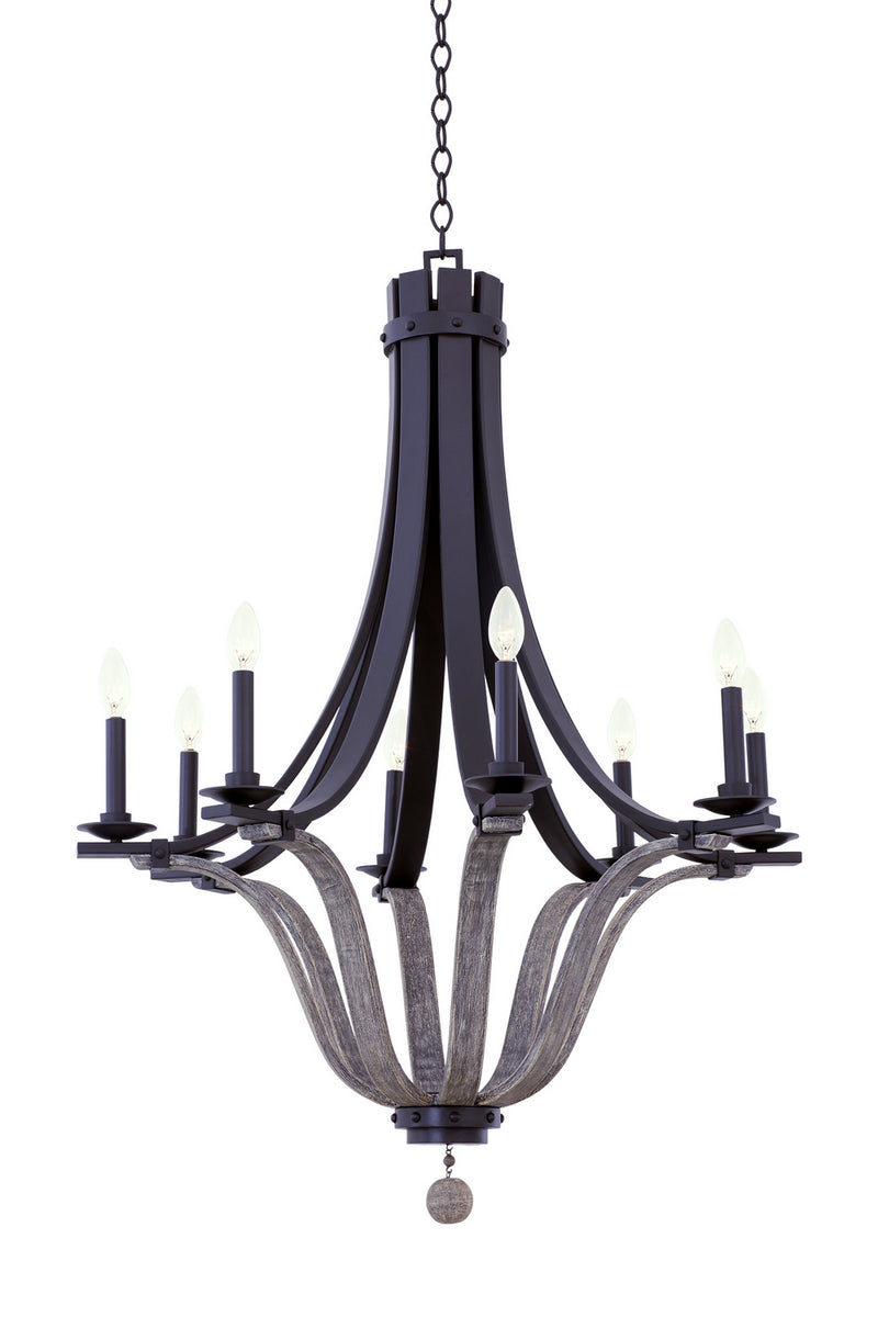 Kalco 502571SZ Eight Light Chandelier, Satin Bronze