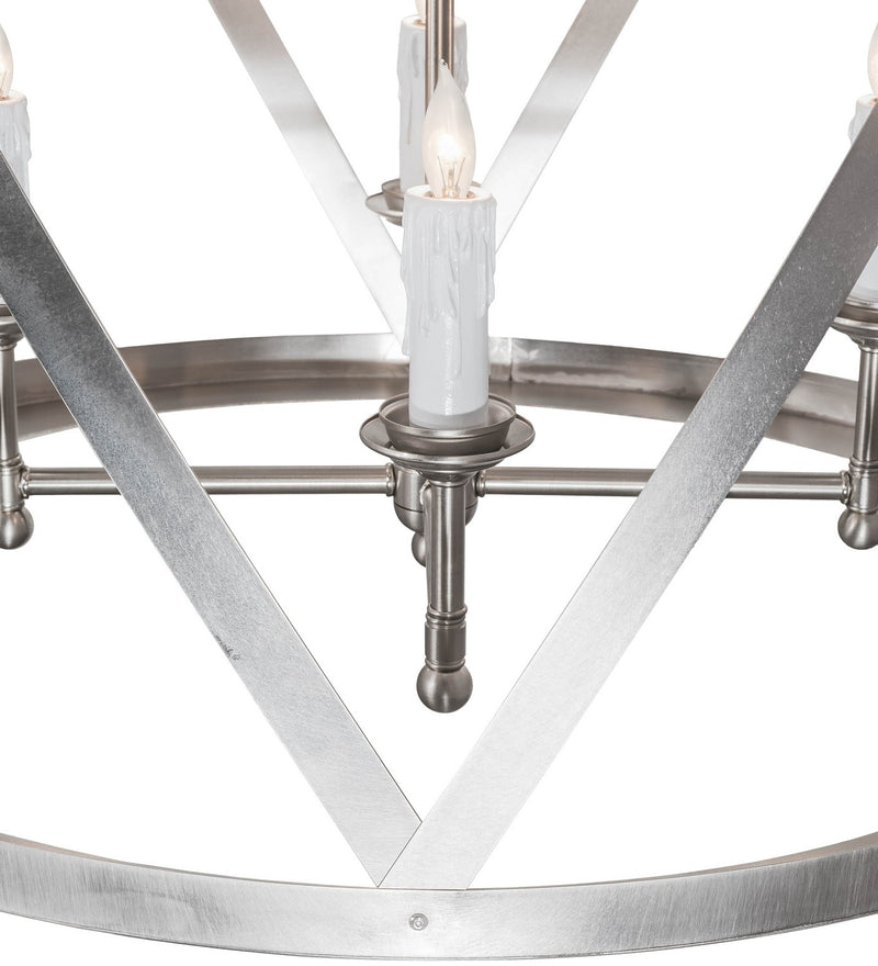 Meyda Tiffany 172872 Eight Light Pendant, Brushed Nickel