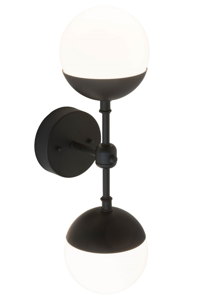 Meyda Tiffany 174006 Two Light Wall Sconce, Satin Black Wrought Iron