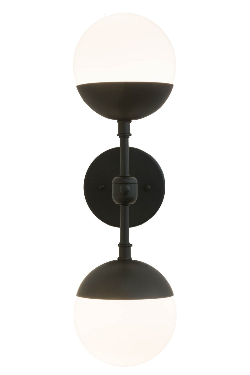 Meyda Tiffany 174006 Two Light Wall Sconce, Satin Black Wrought Iron