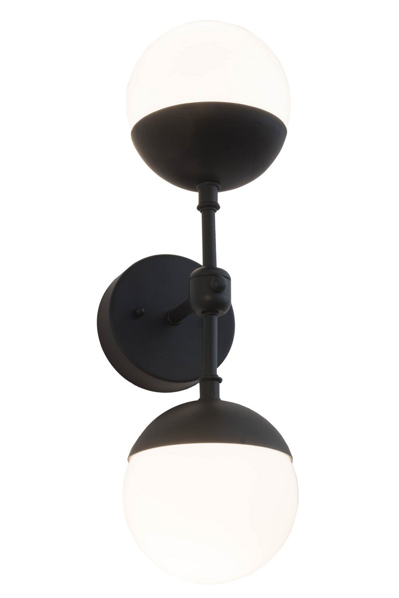 Meyda Tiffany 174006 Two Light Wall Sconce, Satin Black Wrought Iron
