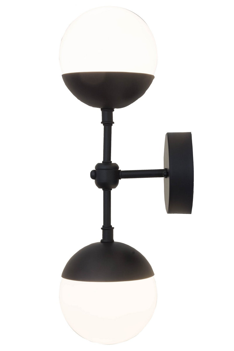 Meyda Tiffany 174006 Two Light Wall Sconce, Satin Black Wrought Iron