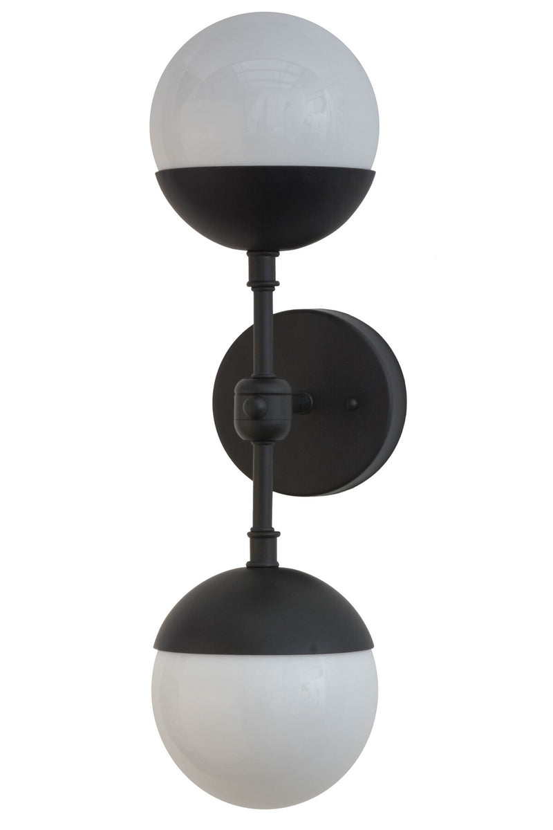 Meyda Tiffany 174006 Two Light Wall Sconce, Satin Black Wrought Iron