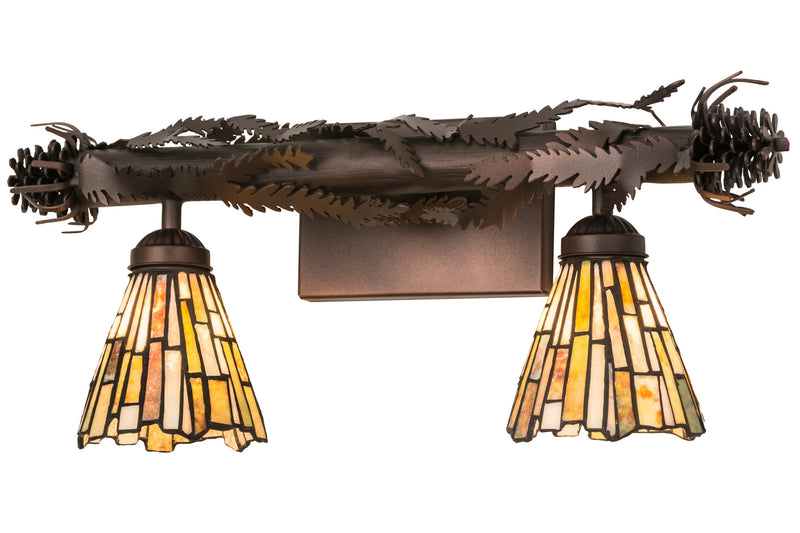 Meyda Tiffany 178561 Two Light Wall Sconce, Mahogany Bronze