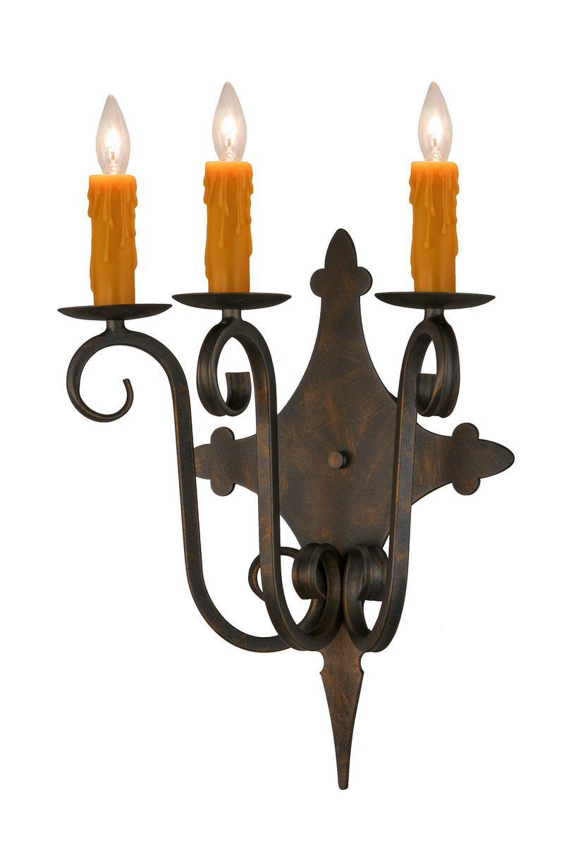 Meyda Tiffany 180032 Three Light Wall Sconce, French Bronze