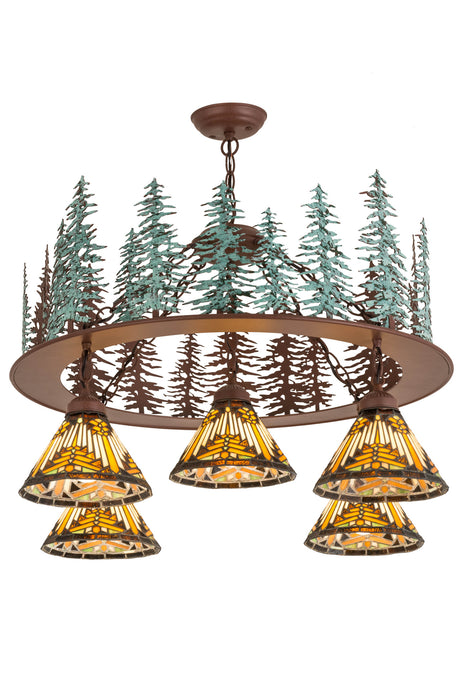 Meyda Tiffany 180201 Five Light Chandelier, Rust