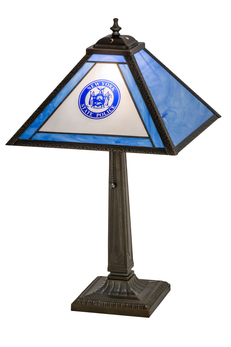 Meyda Tiffany 180387 One Light Table Lamp, Antique Brass