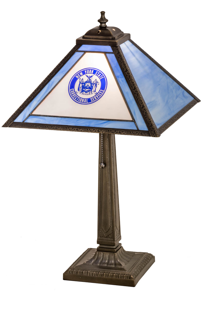Meyda Tiffany 180399 One Light Table Lamp, Antique Brass