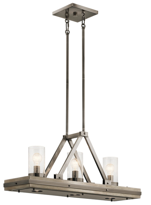 Kichler 43433CLP Six Light Linear Chandelier, Classic Pewter