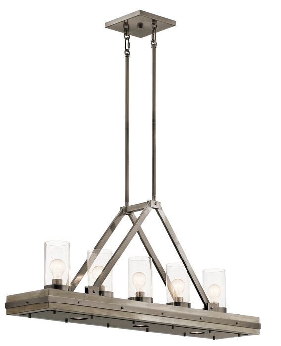 Kichler 43491CLP Eight Light Linear Chandelier, Classic Pewter