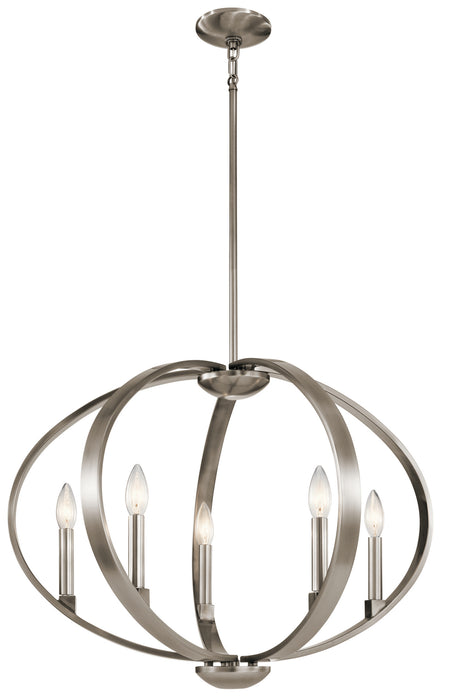 Kichler 43871CLP Five Light Pendant, Classic Pewter