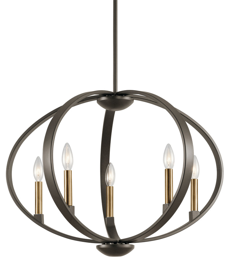 Kichler 43871OZ Five Light Chandelier, Olde Bronze