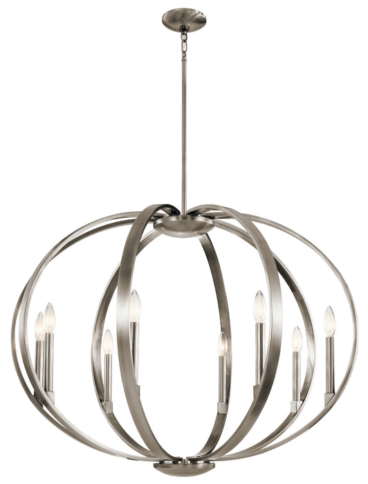 Kichler 43872CLP Eight Light Pendant, Classic Pewter